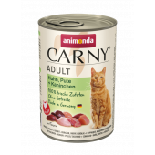Храна за котка в консерва CARNY ADULT 400гр. пуйка и заек